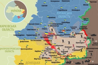 Карта бойових дій у зоні АТО станом на 31 липня ВІДЕО