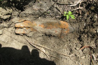 Волиняни поблизу залізничної колії знайшли мінометну міну ФОТО
