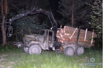 На Волині затримали вантажівку з краденою деревиною