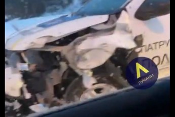 У Луцьку поліцейські потрапили в аварію (відео)