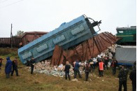 На Черкащині зійшов з рейок і перекинувся потяг