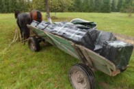 Волинські прикордонники затримали чоловіка, який віз контрабанду у возі