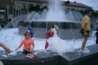 Фонтан у центрі Ковеля полонила піна