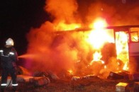 У пожежі згорів пасажирський автобус