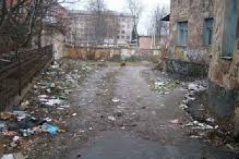 Причина забруднених вулиць та дворів у Луцьку - бомжі та вітер