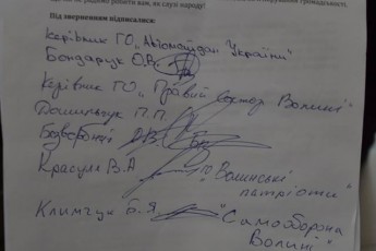 Звернення «революціонерів» до губернатора Волині