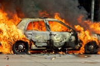 На Горохівщині посеред дороги зайнявся автомобіль