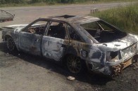 На ковельській трасі згоріла автівка ФОТО
