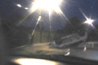 У Львові автомобіль патрульних перекинувся на дах ФОТО