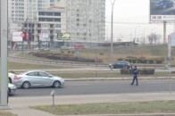Для кортежу Яценюка перекривають дорогу працівники старої ДАІ. ФОТО