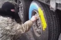 На Волині фуру з георгіївською стрічкою розмалювали в жовто-сині кольори. ВІДЕО