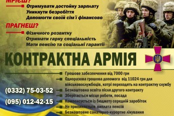 Волинян закликають йти до війська за контрактом