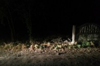 На Волині лейтенант поліції на службовому авто зніс бетонний паркан