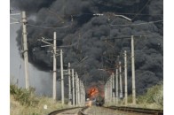 Волинський тепловоз загорівся у Рівному (фото, відео)