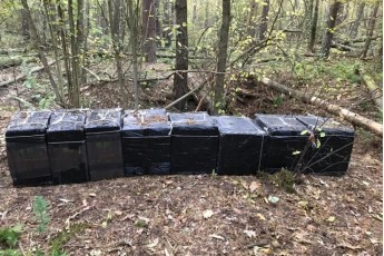 На Волині у лісі знайшли 30 ящиків контрабандних сигарет (фото)