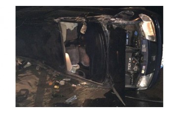 П'яний волинянин під час погоні з поліцією перекинув авто на бік (фото)