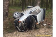 На Волині автомобіль злетів з траси у кювет (фото)