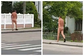 На Волині голий чоловік шокував містян прогулянкою за пивом (відео)