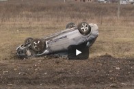 Неподалік від Луцька автомобіль перекинувся у кювет (відео)