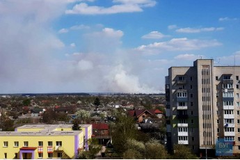 Поблизу міста на Волині виникла масштабна пожежа (фото)