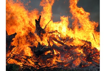 На Волині вночі горіла господарська будівля: вогонь знищив велосипеди, станки та брикет (відео)