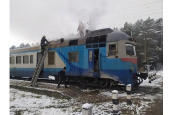 На Волині горів  дизель-поїзд (фото, відео)