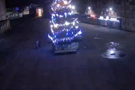 На Волині молодик забрався на центральну ялинку міста (відео)