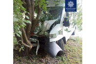 У Луцьку п'яний водій на мікроавтобусі в'їхав в дерево (фото)